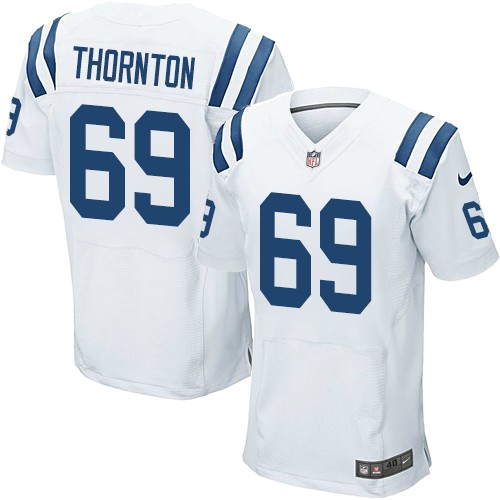 Men's Elite Hugh Thornton Nike Jersey White Road - #69 NFL Indianapolis Colts